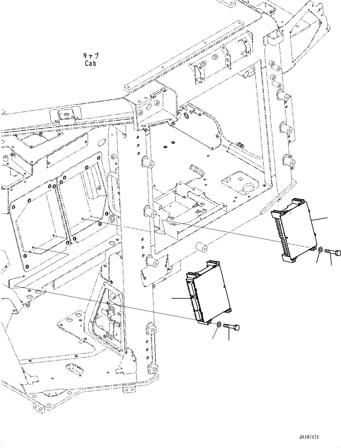 Komatsu parts book diagram for D71PXI-24 S/N 74001-UP: CAB, CONTROLLER(#72161-)