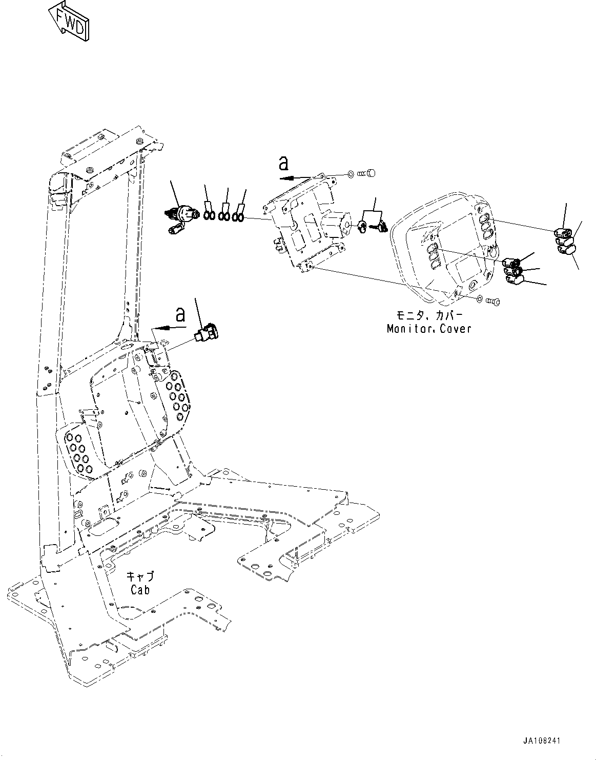 Komatsu parts book diagram for D71PXI-24 S/N 74001-UP: CAB ELECTRICAL UNIT, STARTING SWITCH(#72161-)