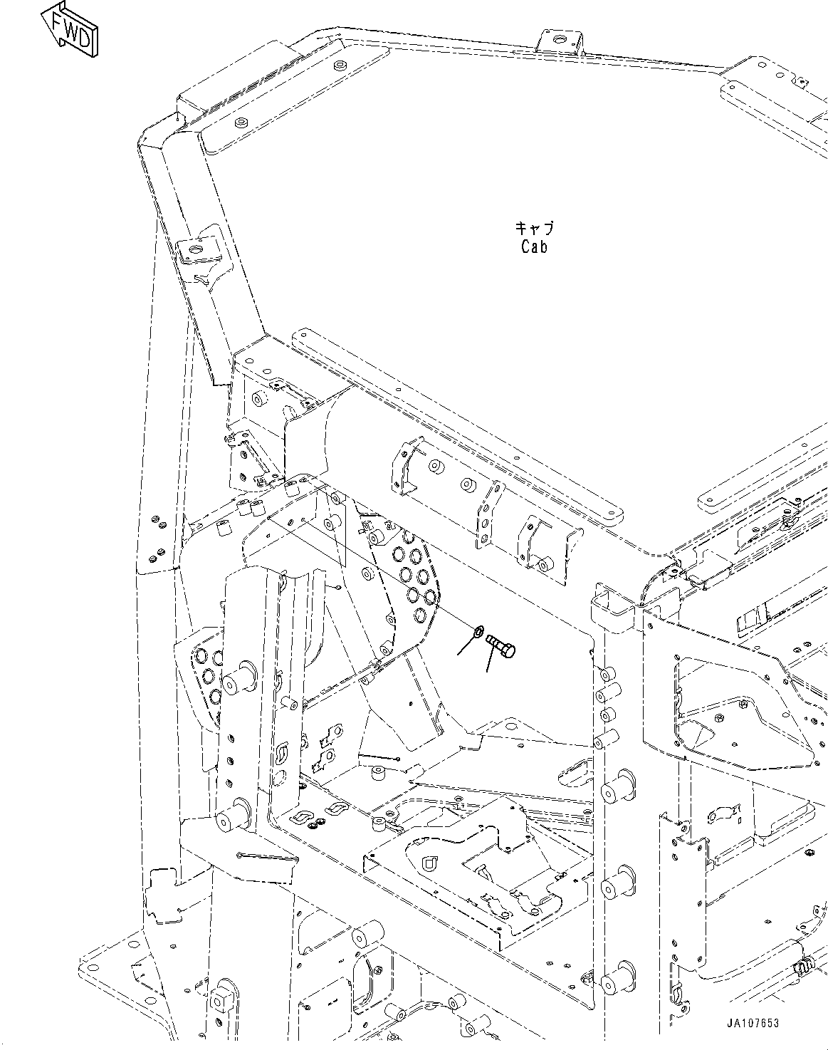 Komatsu parts book diagram for D71PXI-24 S/N 74001-UP: CAB ELECTRICAL UNIT, PLUG BOLT(#72161-)