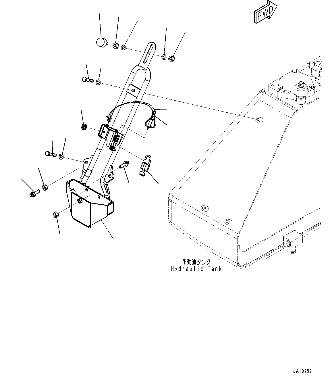Komatsu parts book diagram for D71PXI-24 S/N 74001-UP: SHOVEL HOLDER, (#70002-)