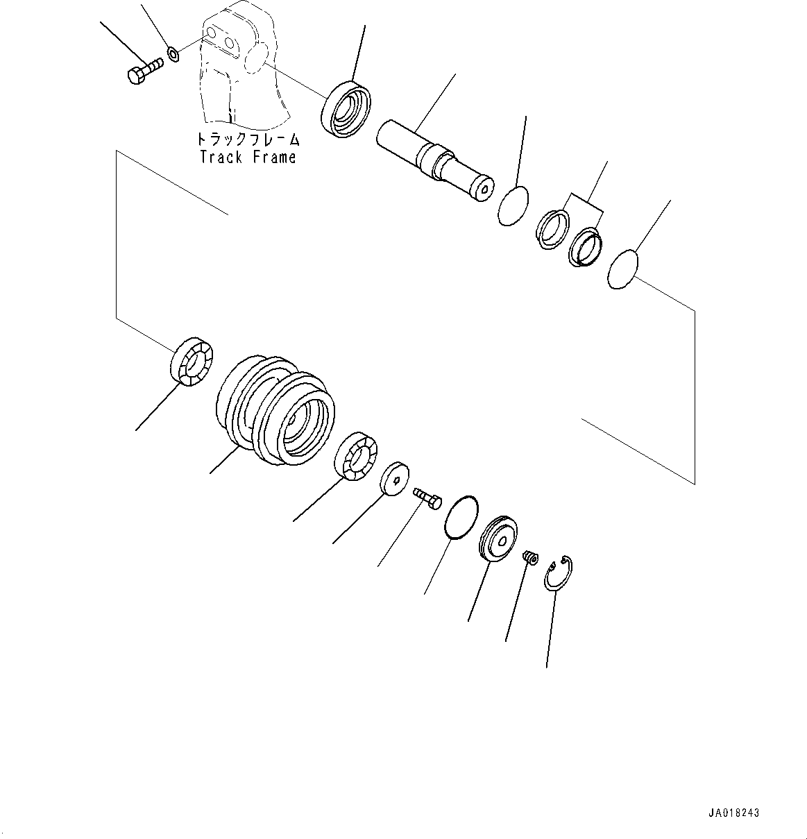Komatsu parts book diagram for D71PXI-24 S/N 74001-UP: CARRIER ROLLER, (WITH PLUS TYPE TRACK SHOE)(#70002-)