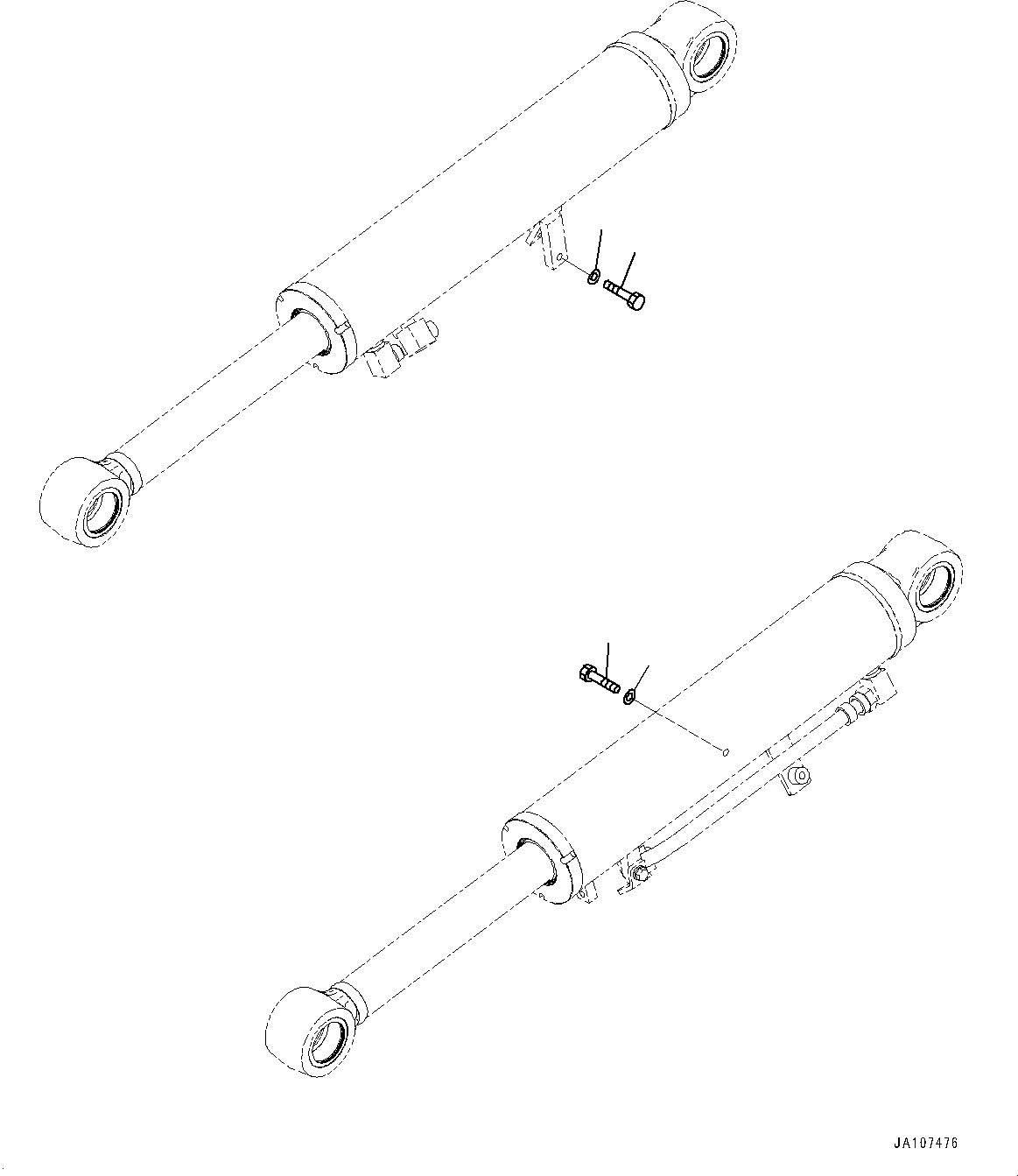 Komatsu parts book diagram for D71PXI-24 S/N 74001-UP: BLADE LIFT CYLINDER, CLAMP(#70002-)