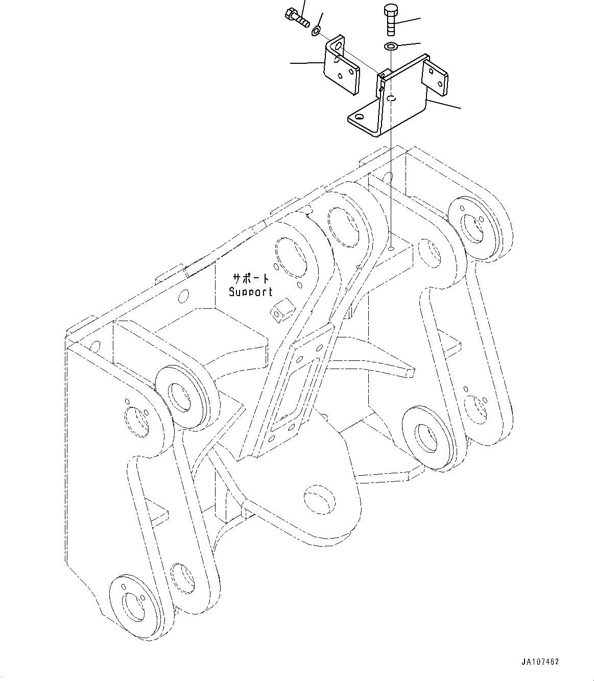 Komatsu parts book diagram for D71PXI-24 S/N 74001-UP: RIPPER, BRACKET(#72279-)