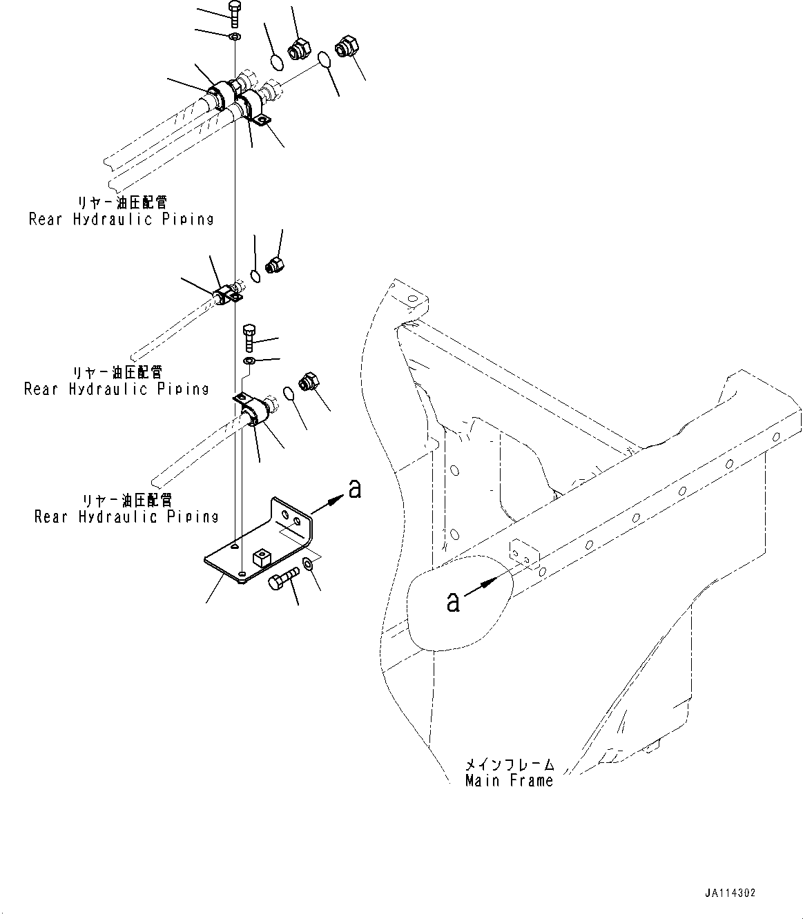 Komatsu parts book diagram for D71PXI-24 S/N 74001-UP: PARTS FOR LESS RIPPER, (#74001-)