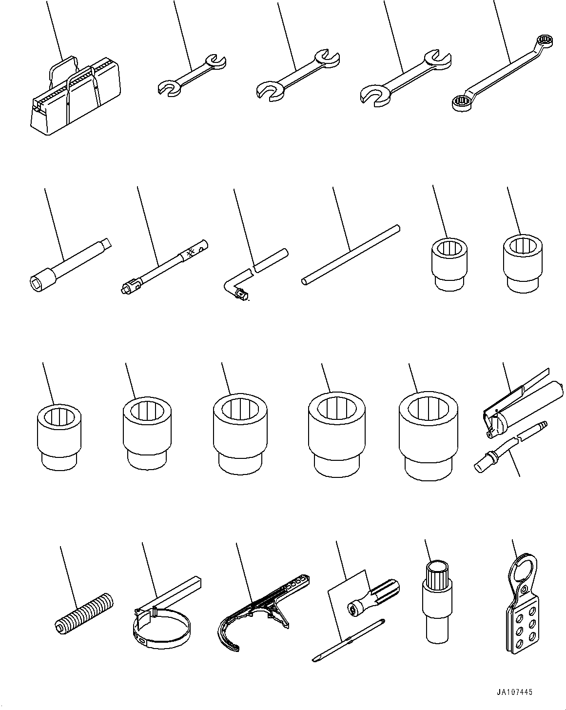 Komatsu parts book diagram for D71PXI-24 S/N 74001-UP: TOOL, (FOR NORTH AMERICA LOCKOUT TAGOUT REGULATION)(#70002-)