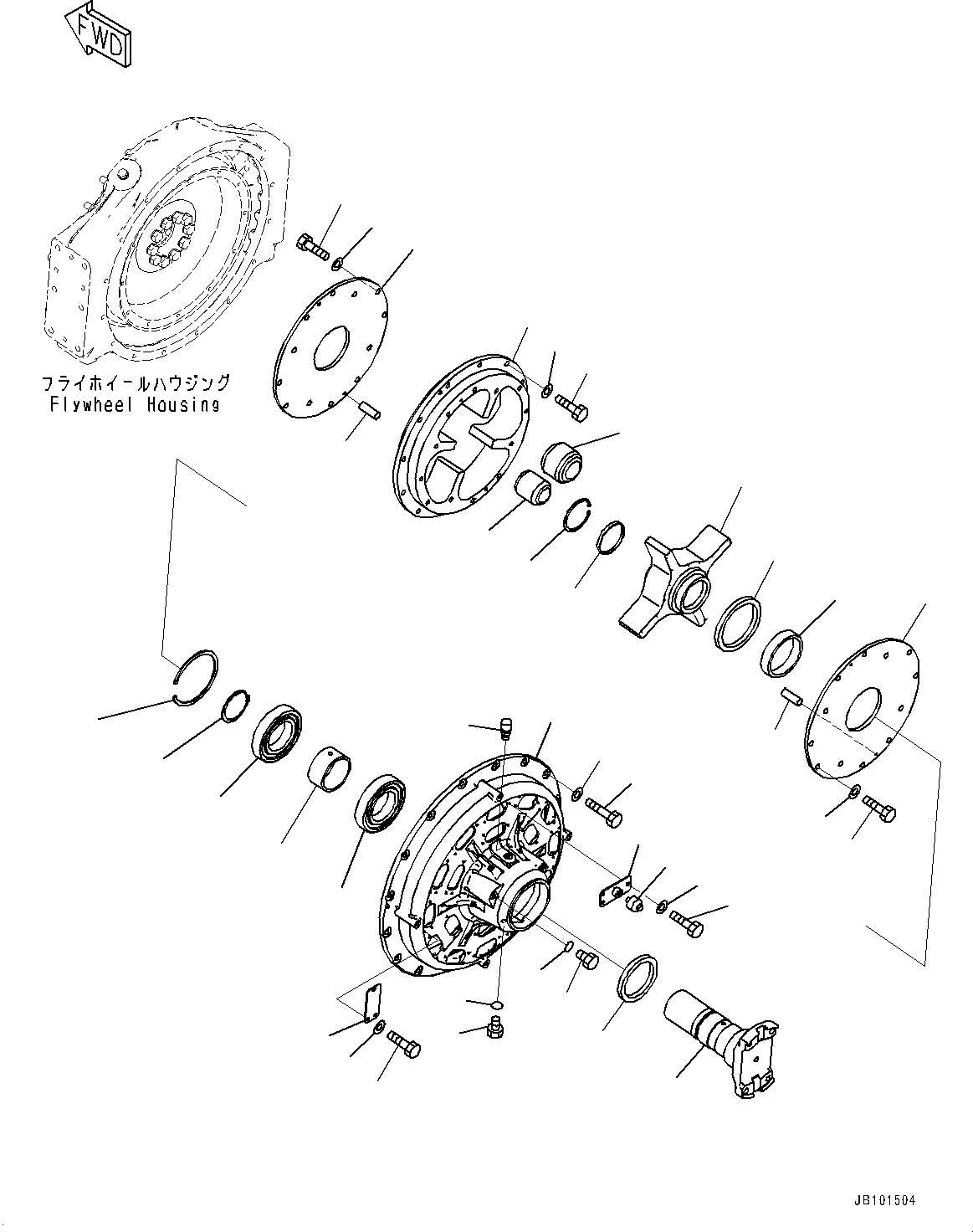 Komatsu parts book diagram for HD785-8E0 S/N 55001-UP: ENGINE RELATED PARTS, DAMPER(#56001-)