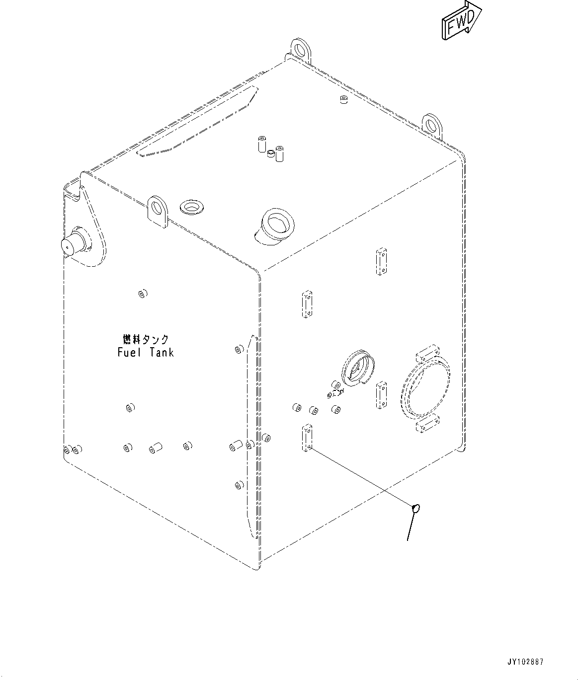 Komatsu parts book diagram for HD785-8E0 S/N 55001-UP: FUEL TANK, BLIND PLUG(#55001-)