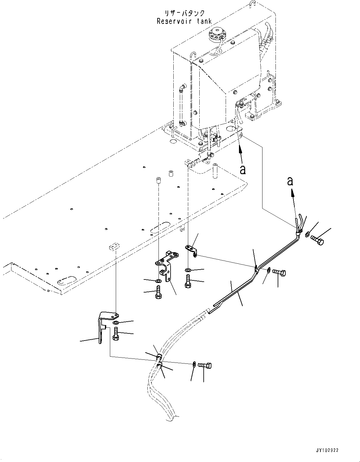 Komatsu parts book diagram for HD785-8E0 S/N 55001-UP: BATTERY BOX AND REAR HOOD, PIPING(#55001-)