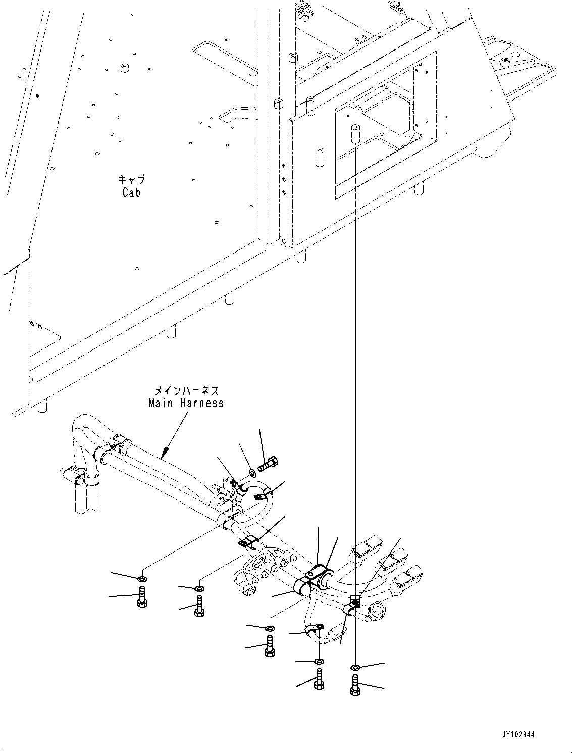 Komatsu parts book diagram for HD785-8E0 S/N 55001-UP: ELECTRIC WIRING HARNESS, MOUNTING PARTS (1/30)(#55001-)