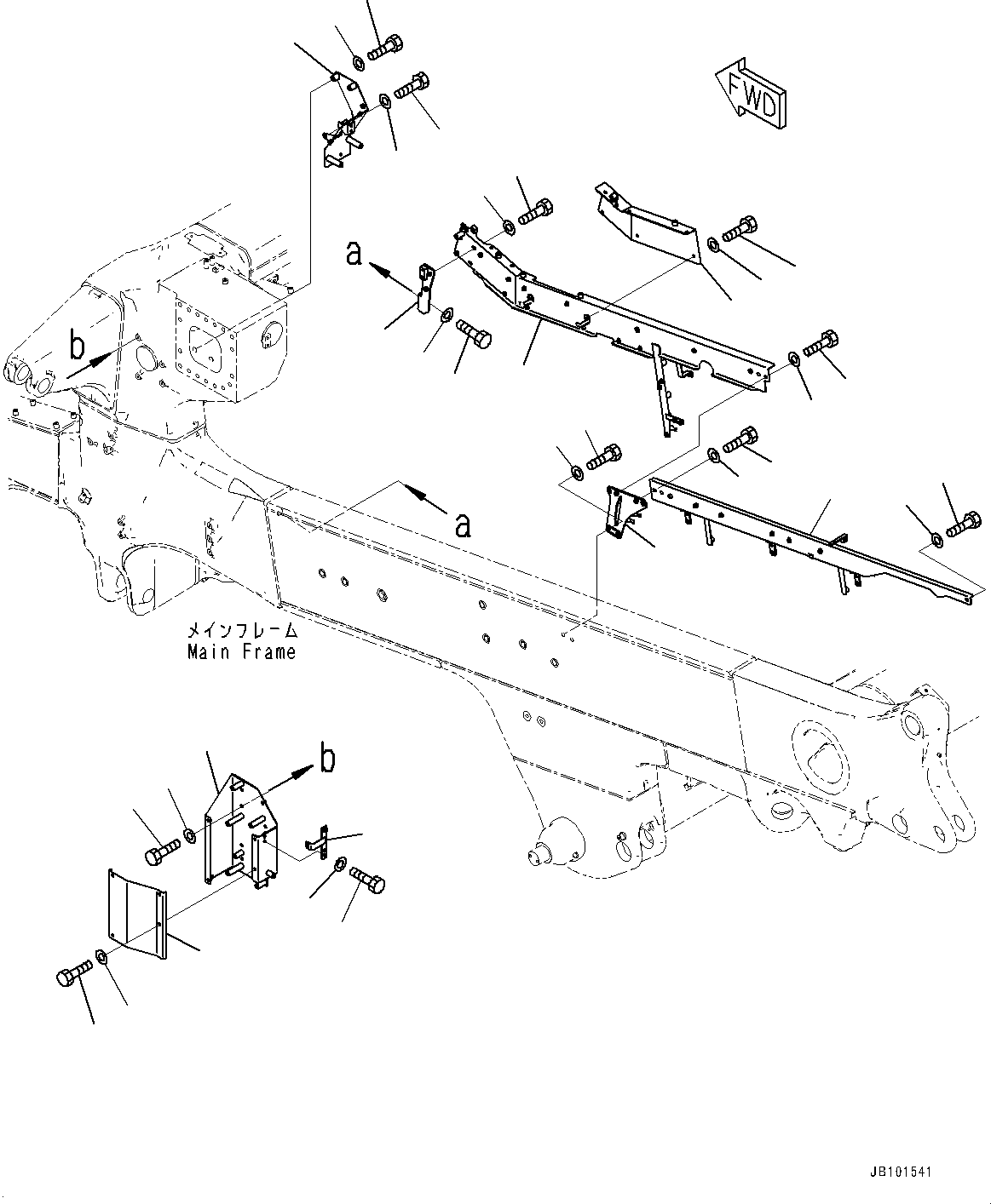 Komatsu parts book diagram for HD785-8E0 S/N 55001-UP: ELECTRIC WIRING HARNESS, MOUNTING BRACKET (1/7)(#55001-)