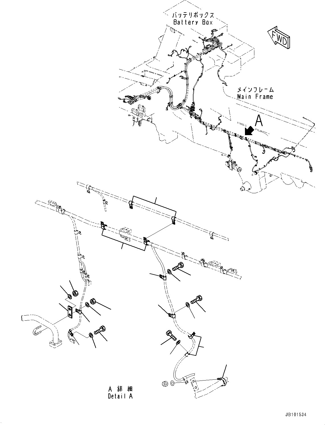 Komatsu parts book diagram for HD785-8E0 S/N 55001-UP: ELECTRIC WIRING HARNESS, MOUNTING PARTS (6/30)(#55001-)