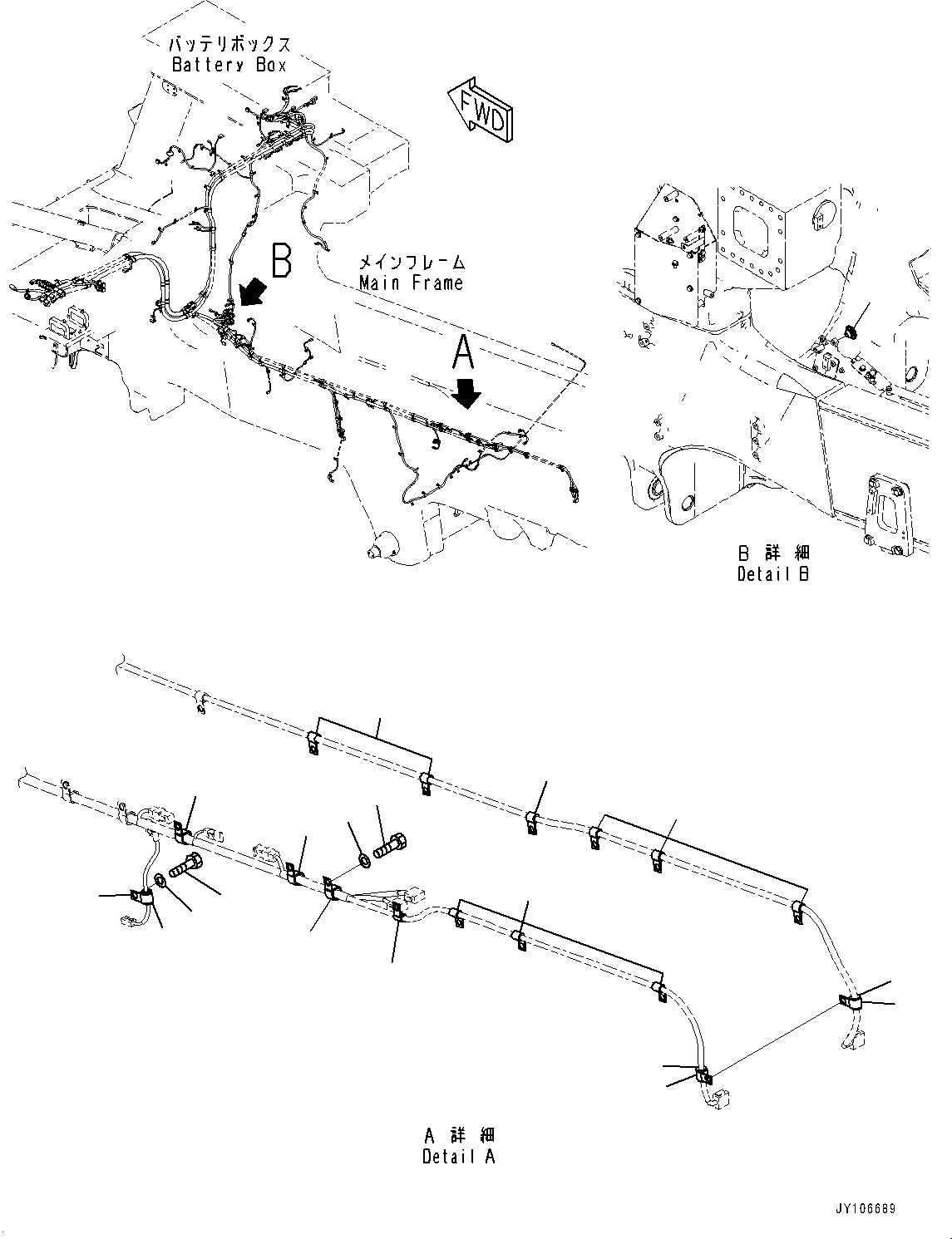 Komatsu parts book diagram for HD785-8E0 S/N 55001-UP: ELECTRIC WIRING HARNESS, MOUNTING PARTS (9/30)(#55001-)