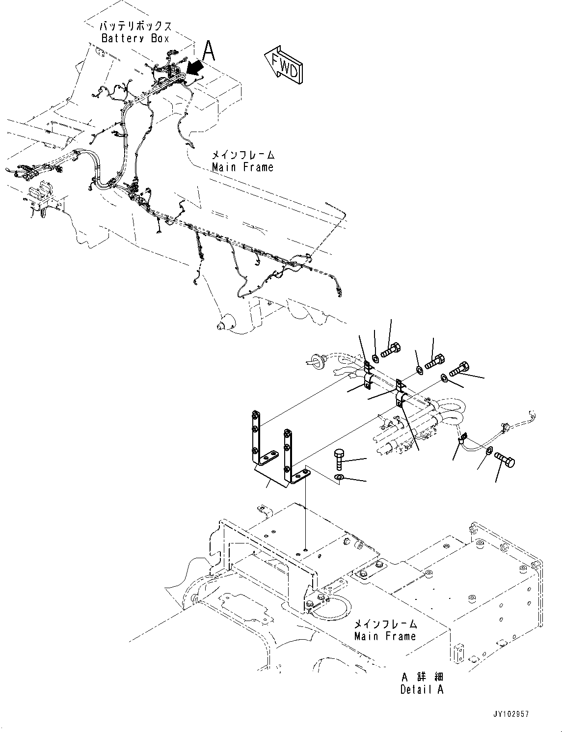Komatsu parts book diagram for HD785-8E0 S/N 55001-UP: ELECTRIC WIRING HARNESS, MOUNTING PARTS (13/30)(#55001-)