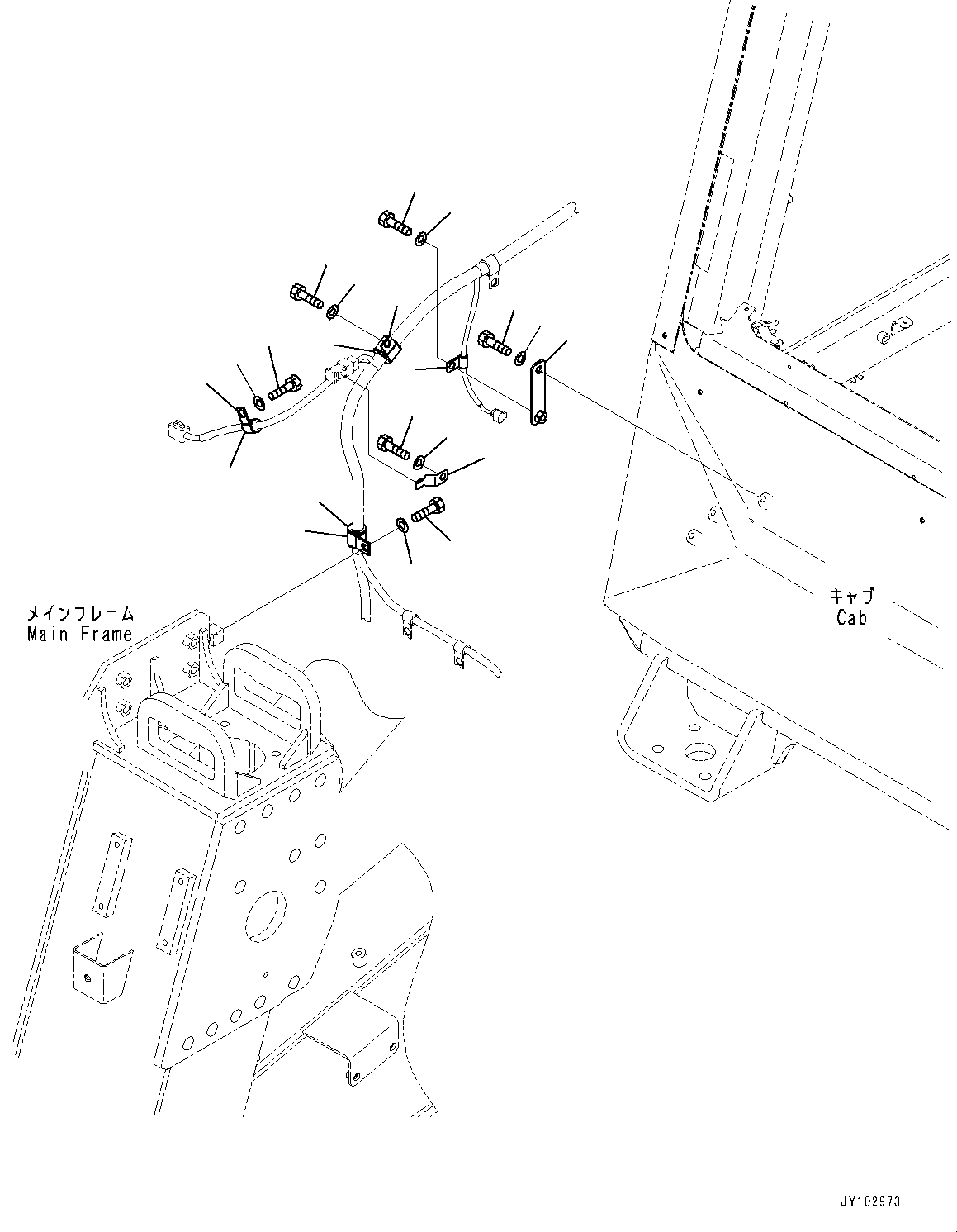 Komatsu parts book diagram for HD785-8E0 S/N 55001-UP: ELECTRIC WIRING HARNESS, MOUNTING PARTS (25/30)(#55001-)