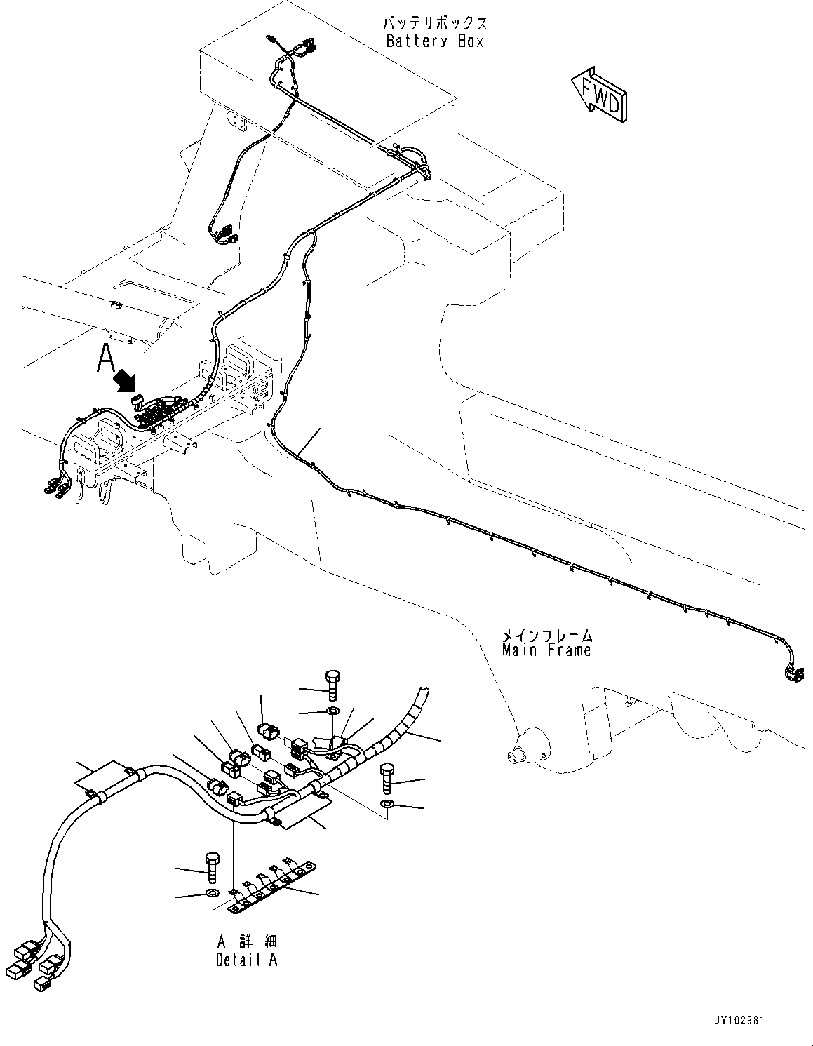 Komatsu parts book diagram for HD785-8E0 S/N 55001-UP: ELECTRIC WIRING HARNESS, HARNESS CONNECTOR(#55001-)