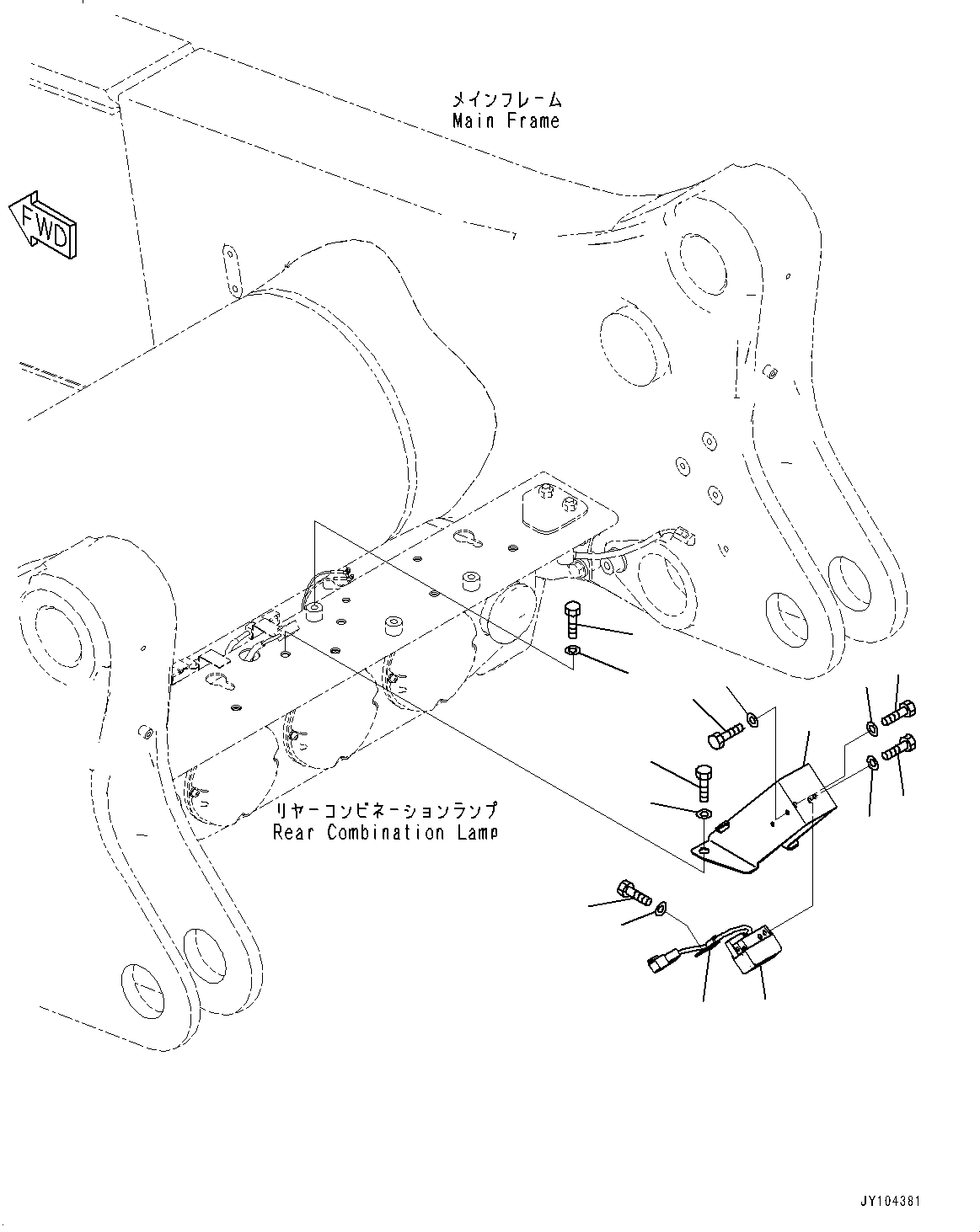 Komatsu parts book diagram for HD785-8E0 S/N 55001-UP: REAR COMBINATION LAMP AND BACKUP ALARM, REAR CAMERA(#55001-)