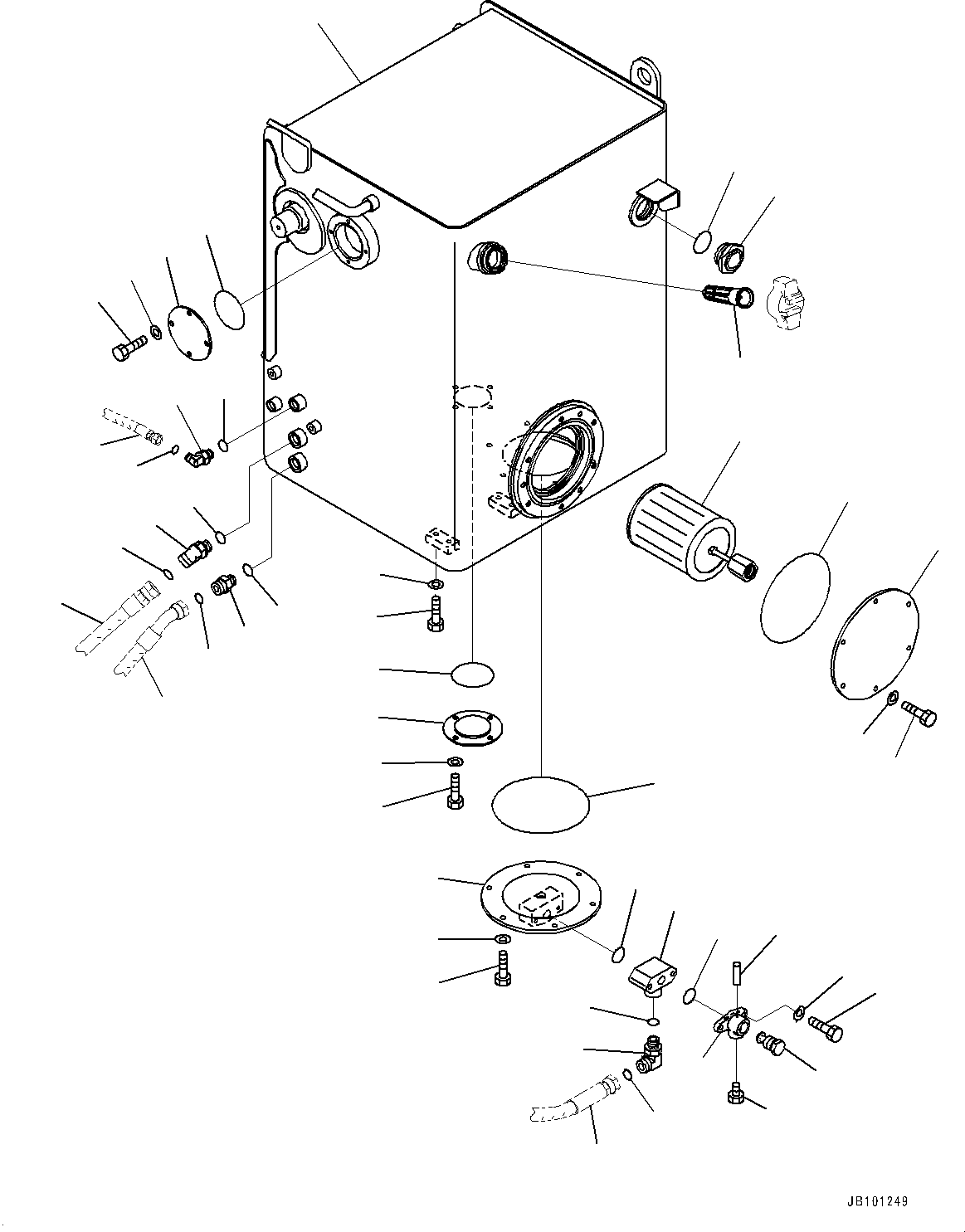 Komatsu parts book diagram for HD785-8E0 S/N 55001-UP: HYDRAULIC TANK, HYDRAULIC TANK(#55001-55020)