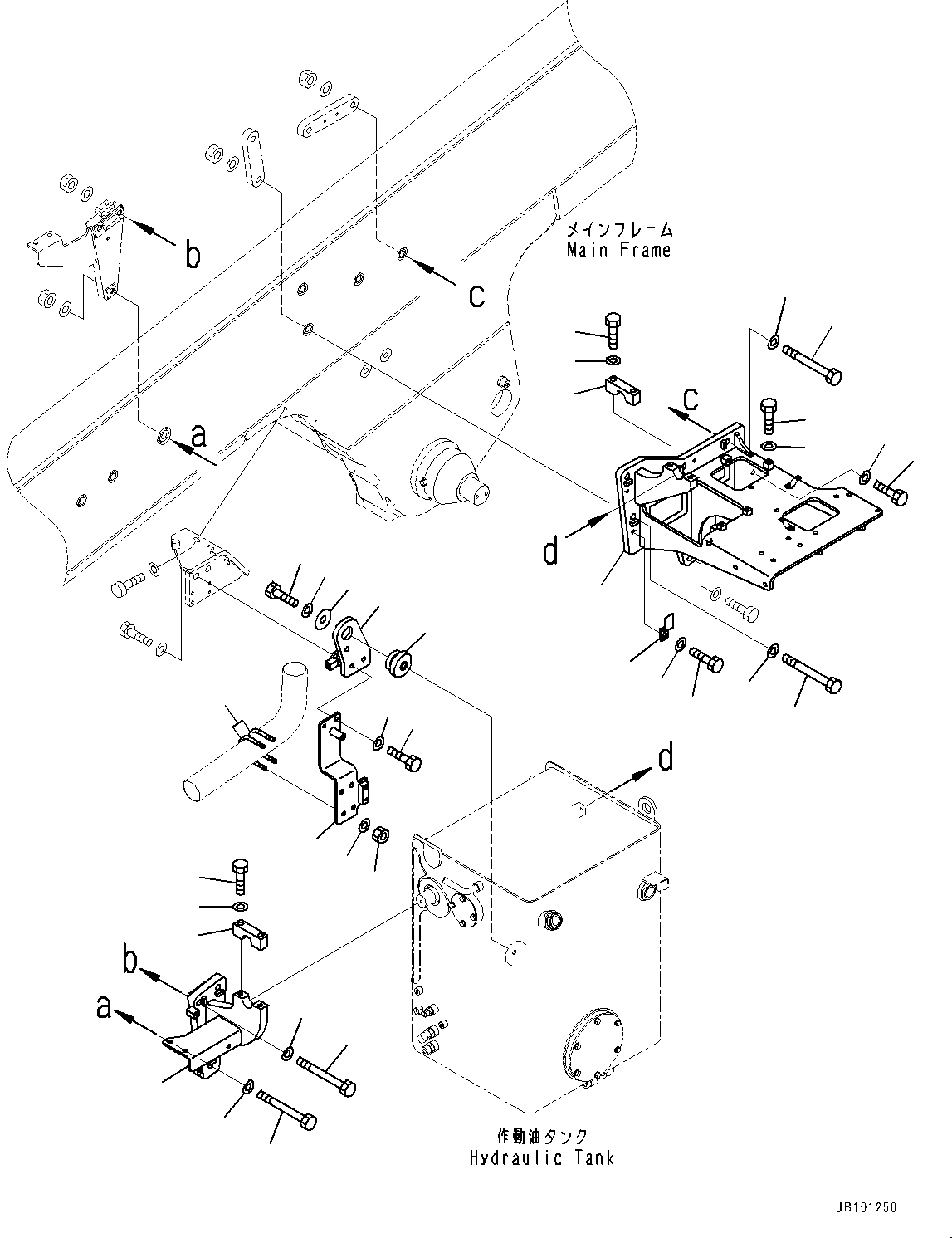 Komatsu parts book diagram for HD785-8E0 S/N 55001-UP: HYDRAULIC TANK, HYDRAULIC TANK MOUNTING (1/2)(#55001-55009)