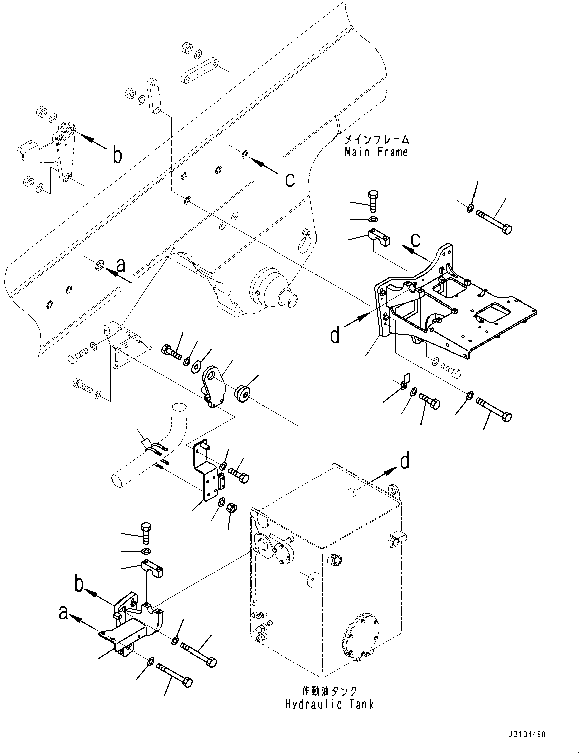 Komatsu parts book diagram for HD785-8E0 S/N 55001-UP: HYDRAULIC TANK, HYDRAULIC TANK MOUNTING (1/2)(#55019-)