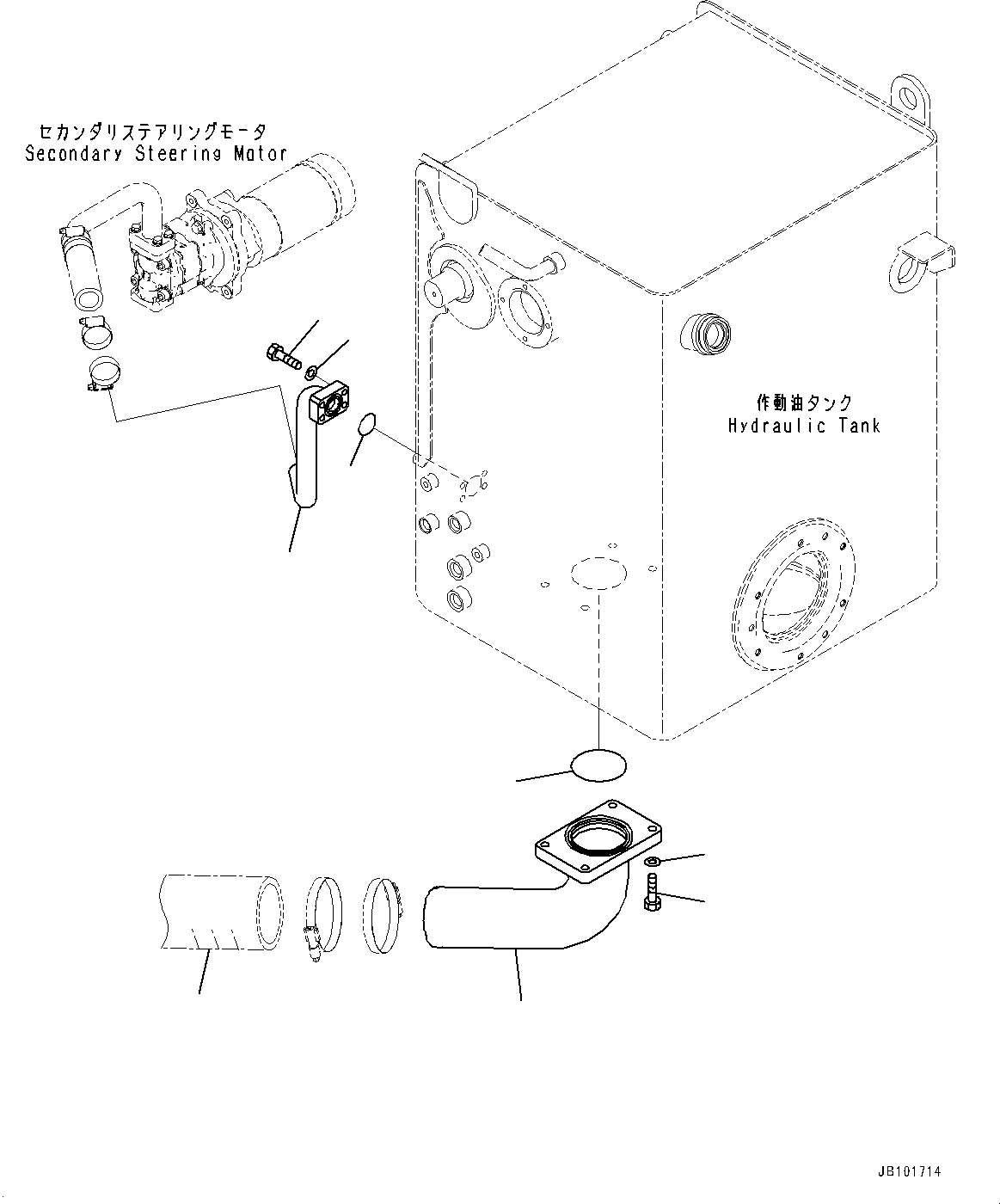 Komatsu parts book diagram for HD785-8E0 S/N 55001-UP: HYDRAULIC TANK, PIPING (2/3)(#55001-)