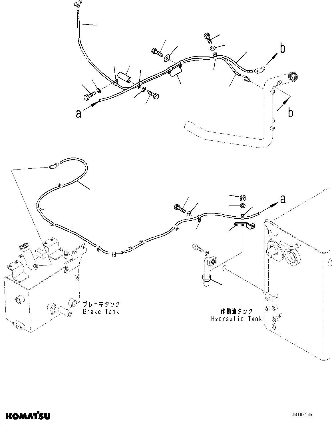 Komatsu parts book diagram for HD785-8E0 S/N 55001-UP: HYDRAULIC TANK, TUBE (3/3)(#55024-)