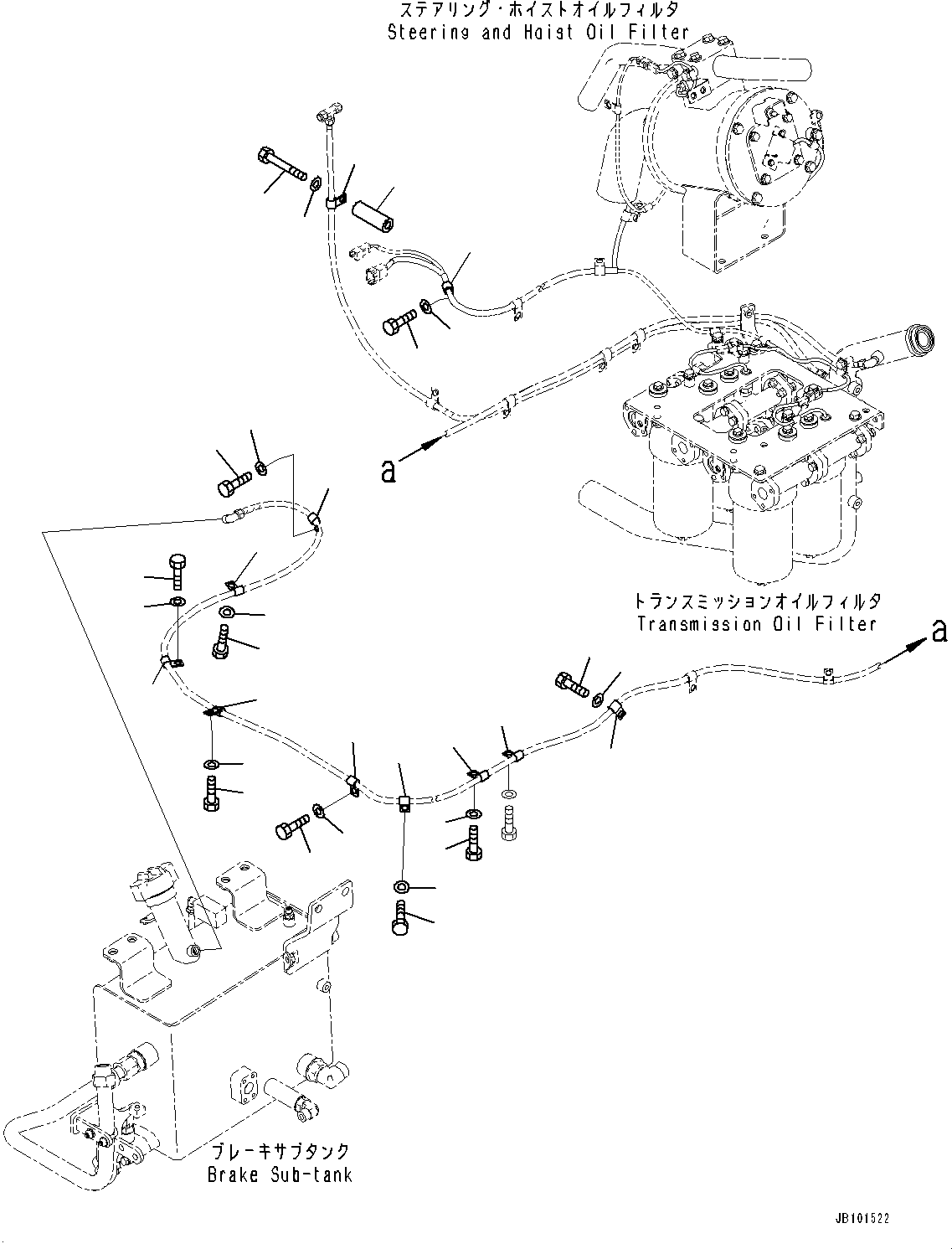Komatsu parts book diagram for HD785-8E0 S/N 55001-UP: HYDRAULIC TANK, MOUNTING (2/3)(#55001-)