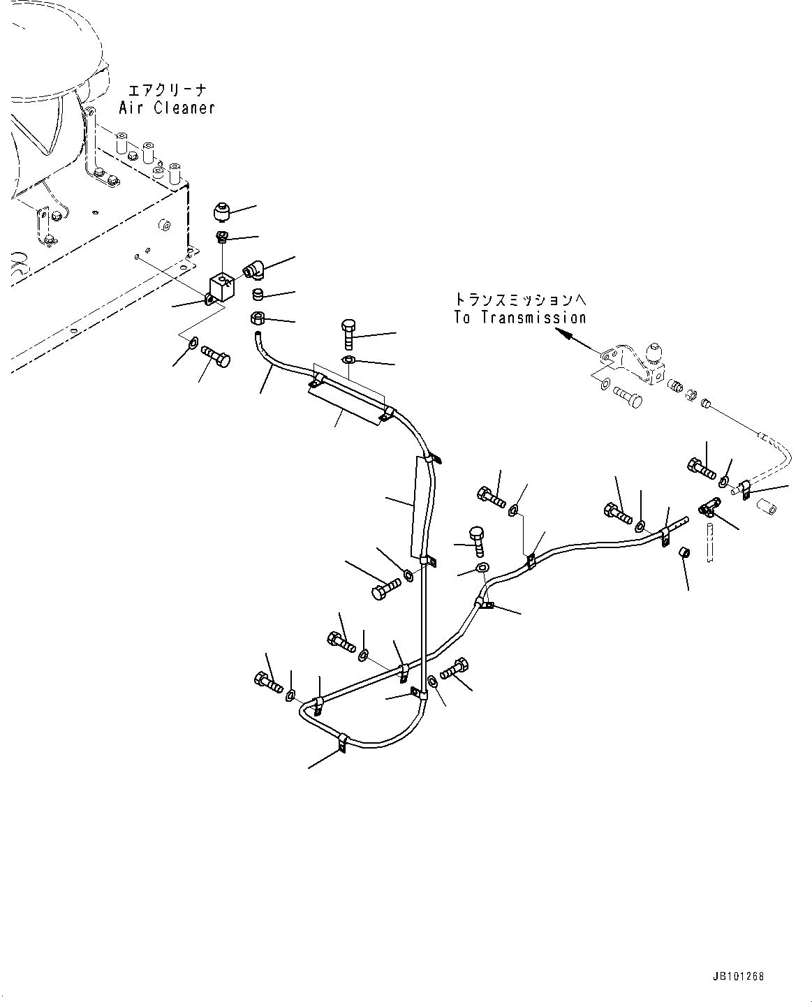 Komatsu parts book diagram for HD785-8E0 S/N 55001-UP: TRANSMISSION PIPING, BREATHER PIPING(#55001-)