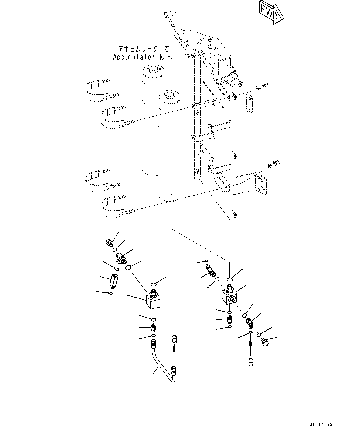 Komatsu parts book diagram for HD785-8E0 S/N 55001-UP: ACCUMULATOR, CHECK VALVE (1/2)(#55001-)