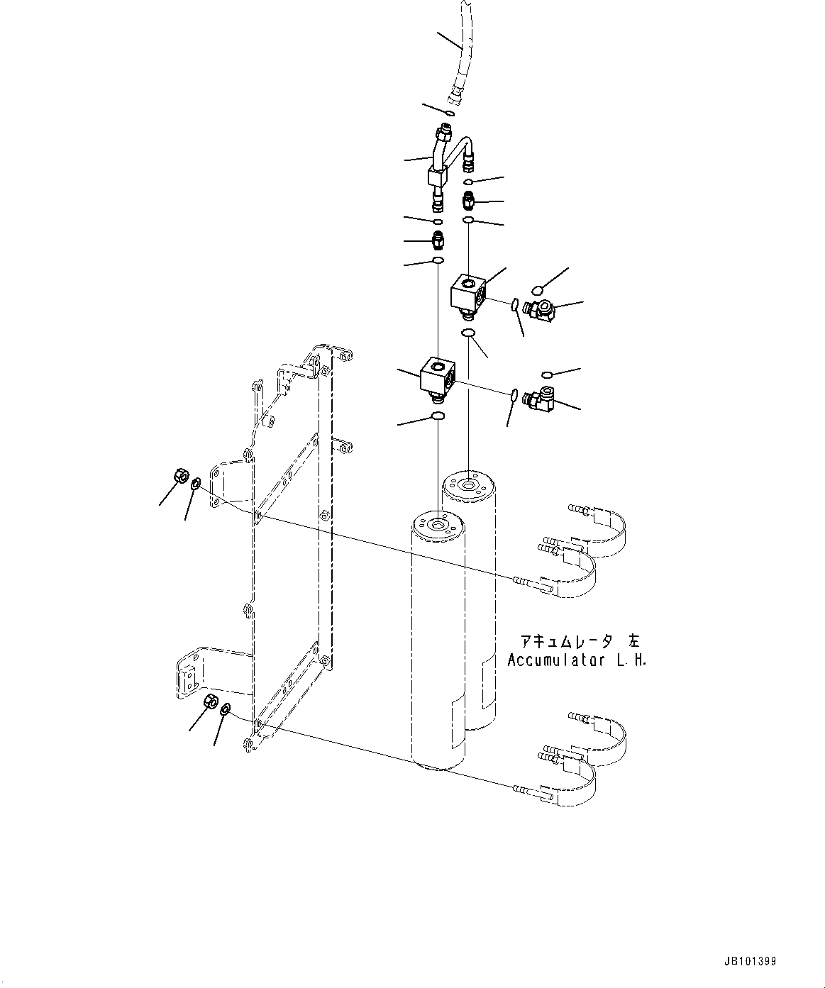 Komatsu parts book diagram for HD785-8E0 S/N 55001-UP: ACCUMULATOR, CHECK VALVE (2/2)(#55001-)
