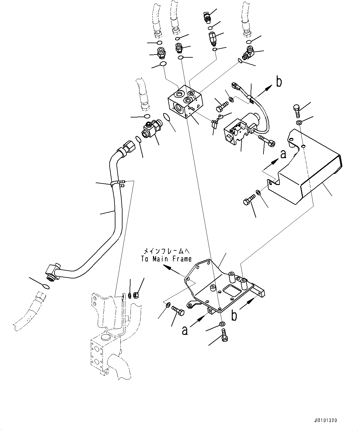 Komatsu parts book diagram for HD785-8E0 S/N 55001-UP: BRAKE PIPING, PIPING (4/6)(#55001-)