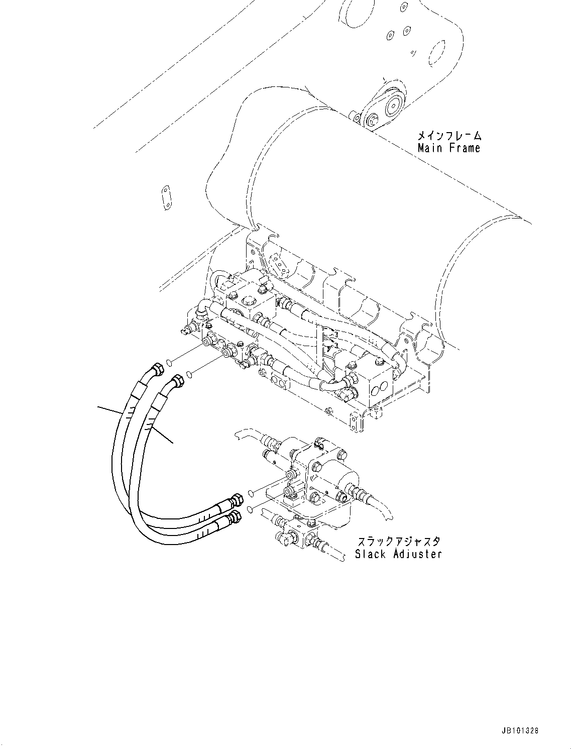 Komatsu parts book diagram for HD785-8E0 S/N 55001-UP: BRAKE PIPING, HOSE(#55001-)