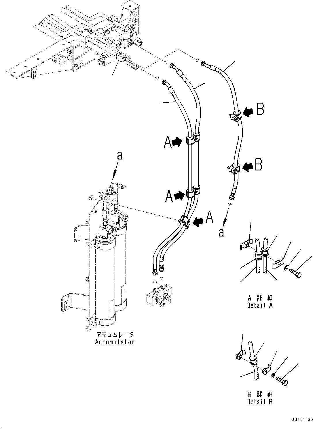 Komatsu parts book diagram for HD785-8E0 S/N 55001-UP: BRAKE PIPING, BRAKE HOSE(#55001-)