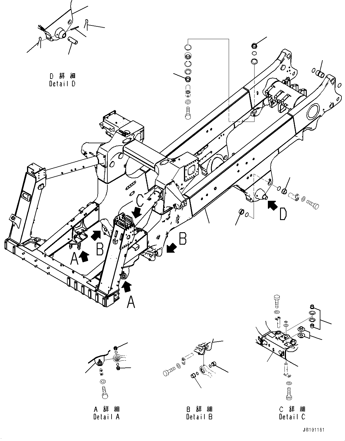 Komatsu parts book diagram for HD785-8E0 S/N 55001-UP: MAIN FRAME, FRAME(#55001-)