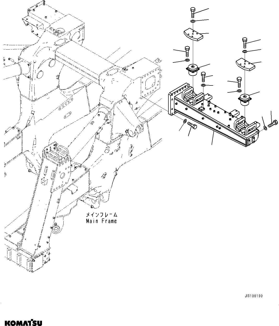 Komatsu parts book diagram for HD785-8E0 S/N 55001-UP: REAR SUPPORT, SUPPORT(#55106-)