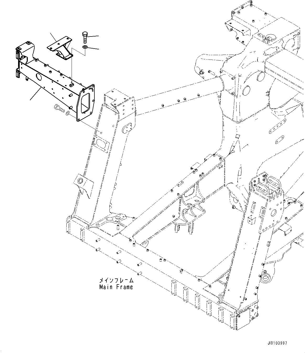 Komatsu parts book diagram for HD785-8E0 S/N 55001-UP: FRONT SUPPORT, R.H.(#55024-)