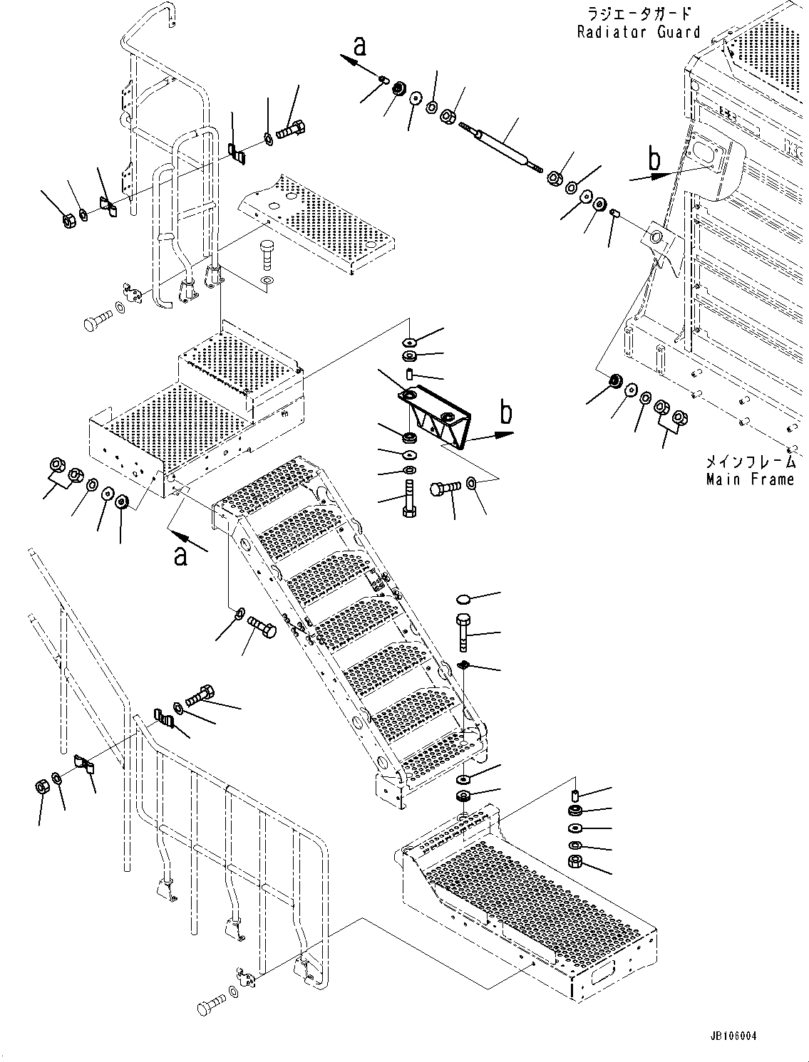 Komatsu parts book diagram for HD785-8E0 S/N 55001-UP: STAIRWAY, MOUNTING BOLT(#55024-)