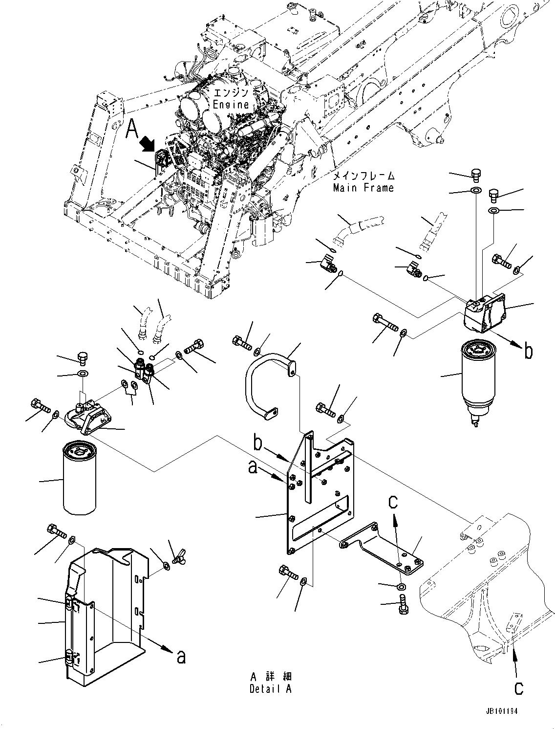 Komatsu parts book diagram for HD785-8E0 S/N 55001-UP: ENGINE FILTER AND RELATED PARTS, R.H.(#55001-55011)