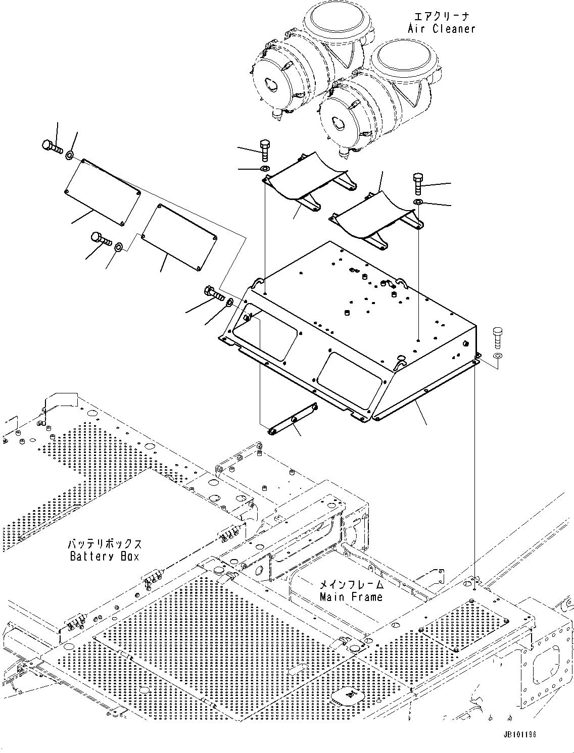 Komatsu parts book diagram for HD785-8E0 S/N 55001-UP: AIR INTAKE CONNECTOR, COVER(#55001-)