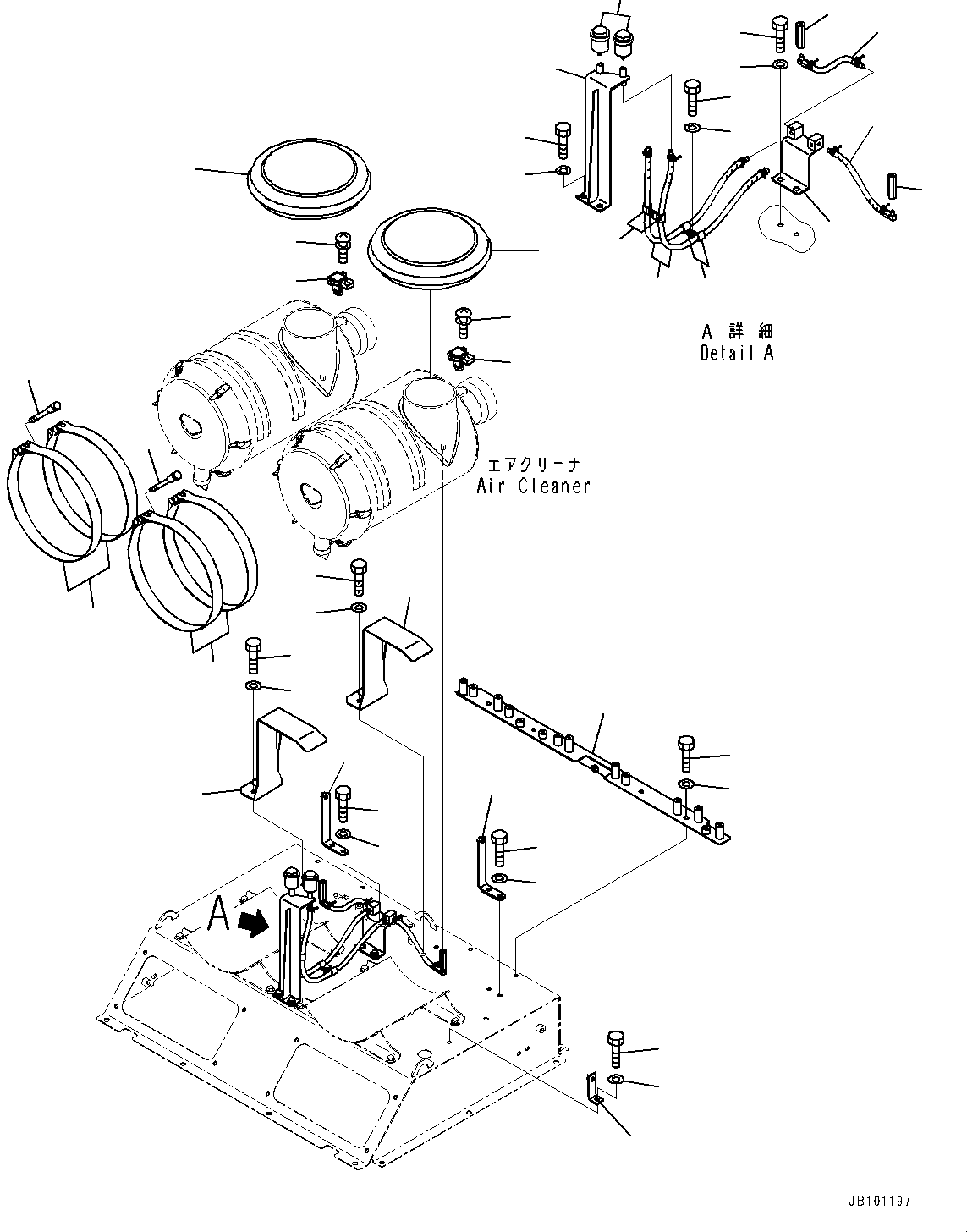 Komatsu parts book diagram for HD785-8E0 S/N 55001-UP: AIR INTAKE CONNECTOR, AIR CLEANER CAP(#55001-55020)