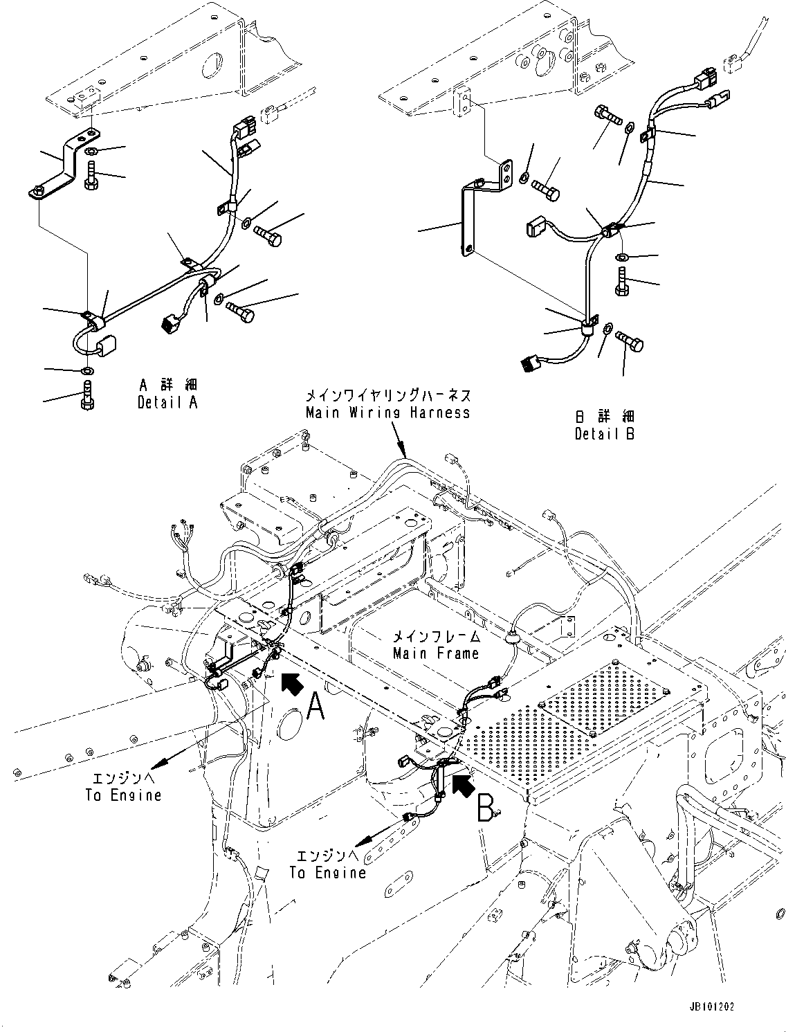 Komatsu parts book diagram for HD785-8E0 S/N 55001-UP: AIR INTAKE CONNECTOR, WIRING HARNESS(#55001-)