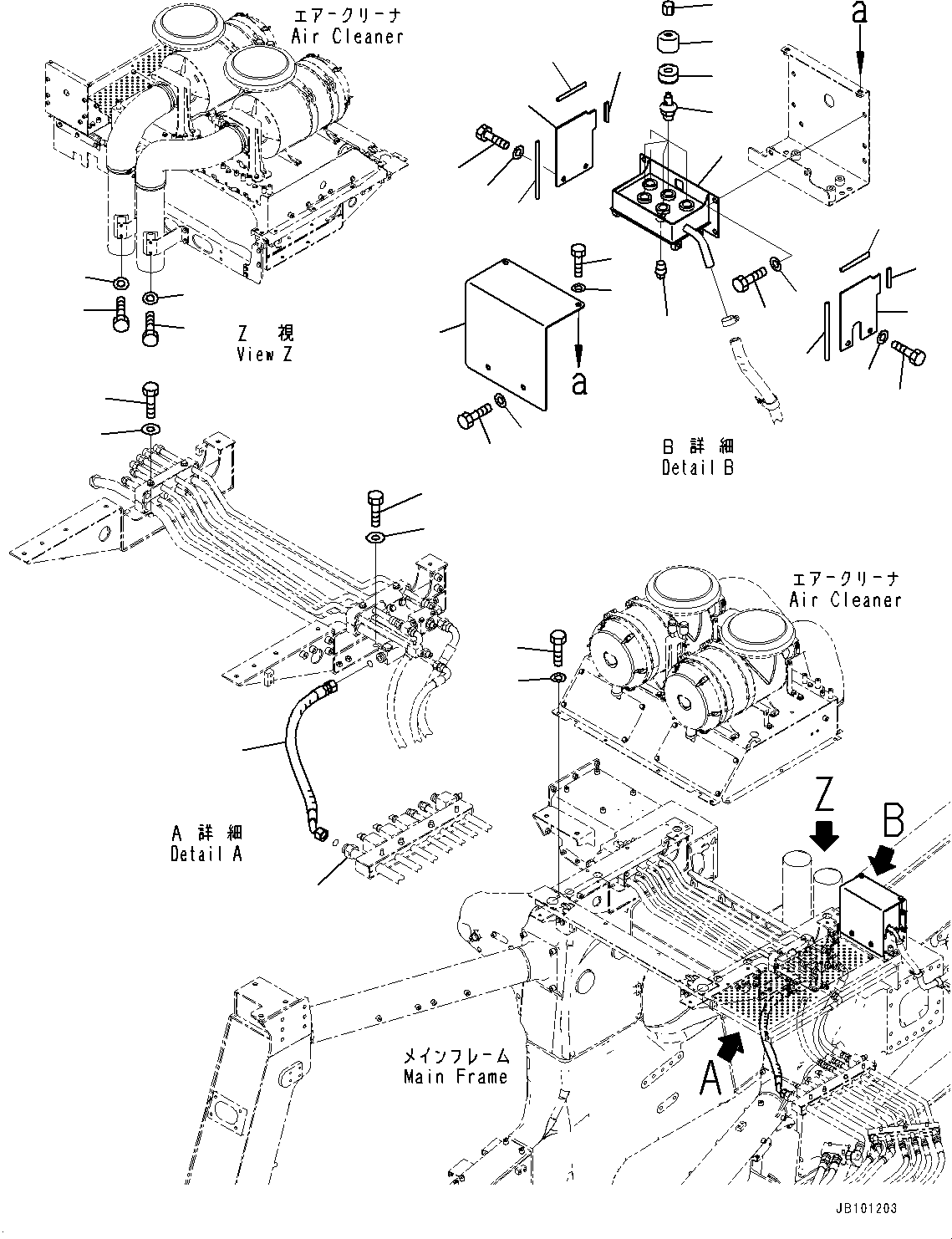 Komatsu parts book diagram for HD785-8E0 S/N 55001-UP: AIR INTAKE CONNECTOR, MOUNTING(#55001-)