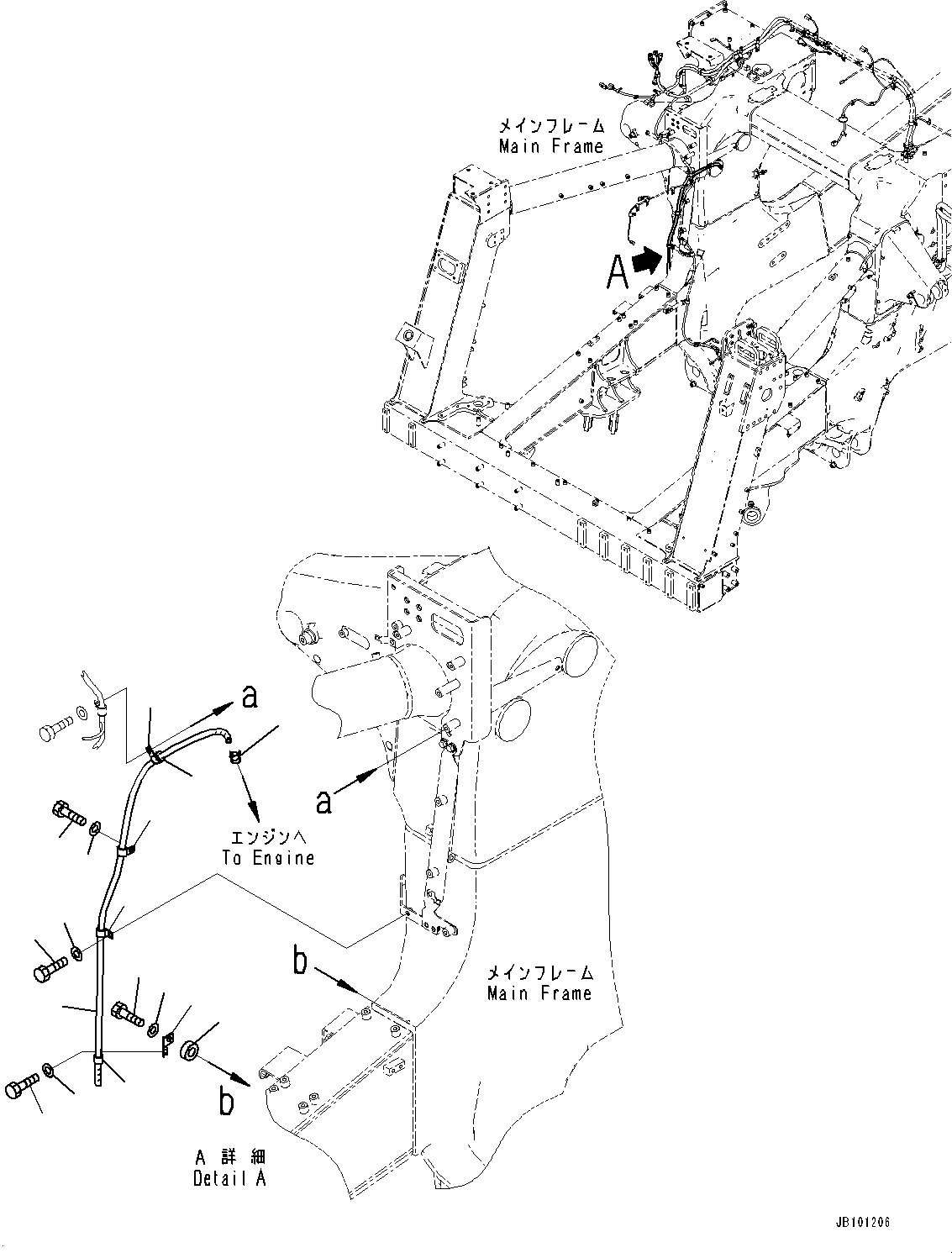 Komatsu parts book diagram for HD785-8E0 S/N 55001-UP: EXHAUST PIPING, HOSE(#55001-)