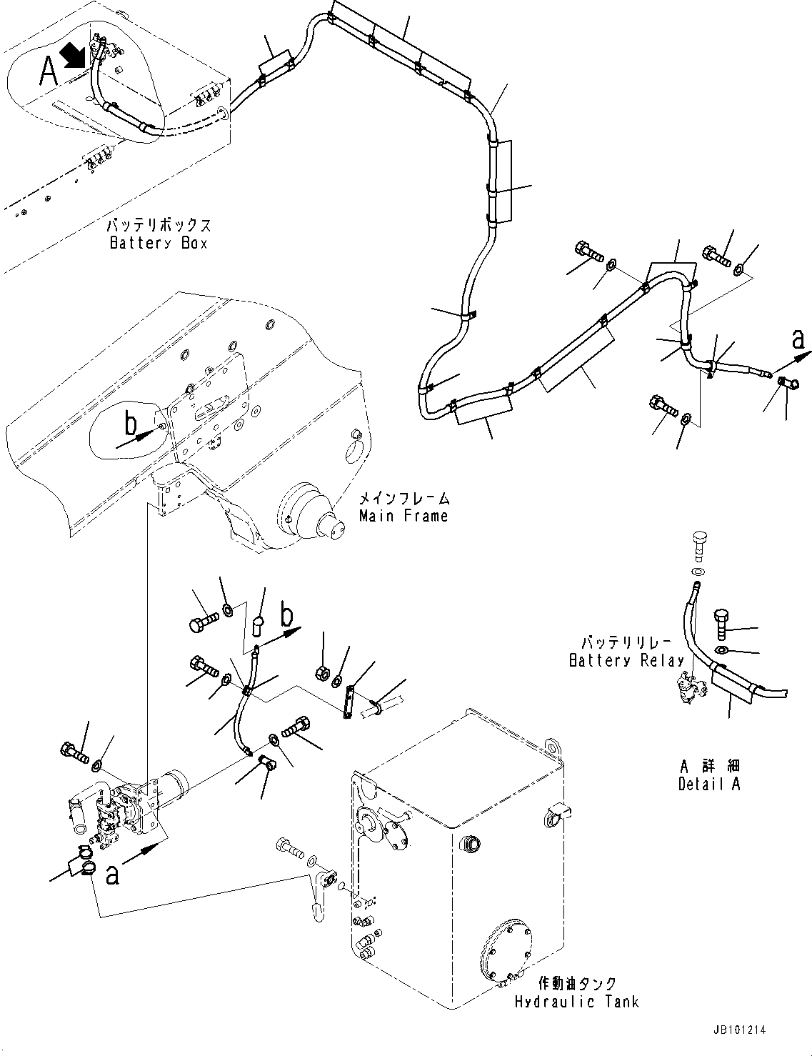 Komatsu parts book diagram for HD785-8E0 S/N 55001-UP: EMERGENCY STEERING PIPING FLOW CONTROL SWITCH, MOTOR RELATED PARTS(#55001-)