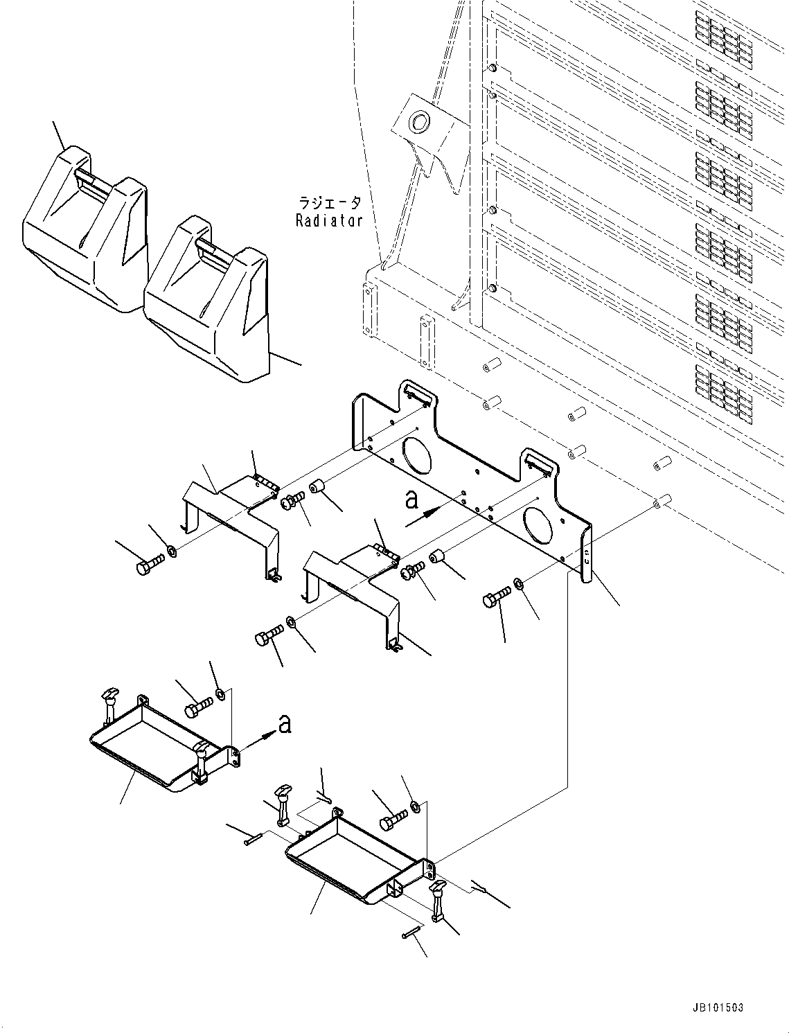 Komatsu parts book diagram for HD785-8E0 S/N 55001-UP: TIRE STOPPER, (#56001-)