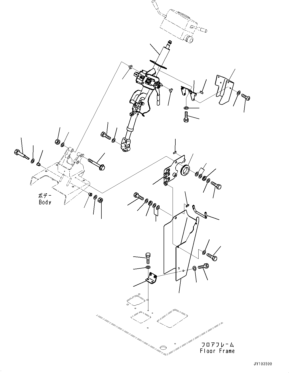 Komatsu parts book diagram for HD785-8E0 S/N 55001-UP: CAB, STEERING COLUMN(#55001-)