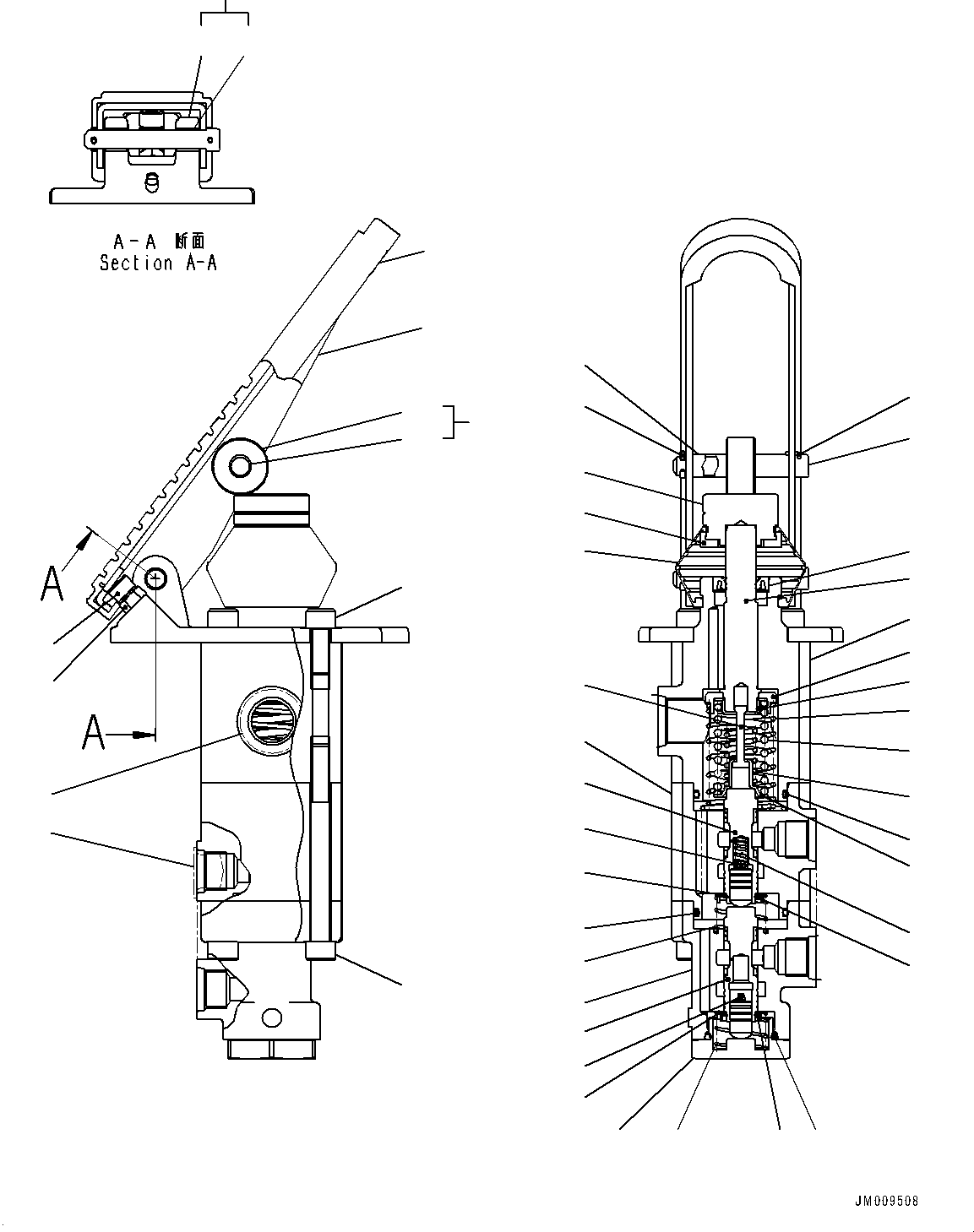 Komatsu parts book diagram for HD785-8E0 S/N 55001-UP: CAB, INNER PARTS, BRAKE VALVE(#55001-)