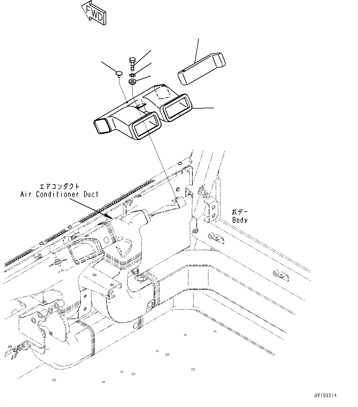 Komatsu parts book diagram for HD785-8E0 S/N 55001-UP: CAB, AIR CONDITIONER DUCT (2/3)(#55001-)