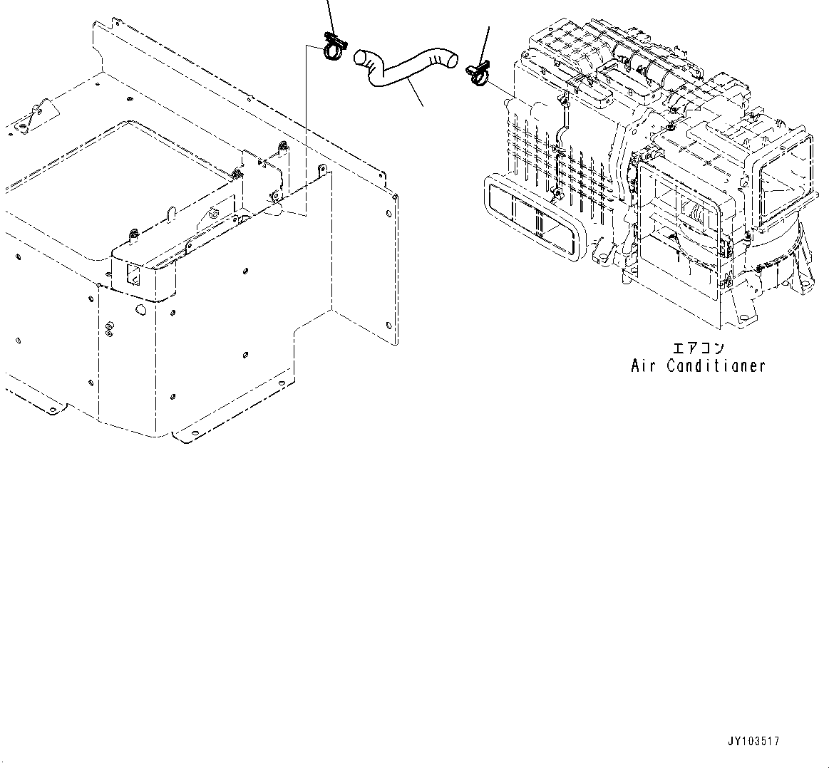 Komatsu parts book diagram for HD785-8E0 S/N 55001-UP: CAB, HOSE(#55001-)