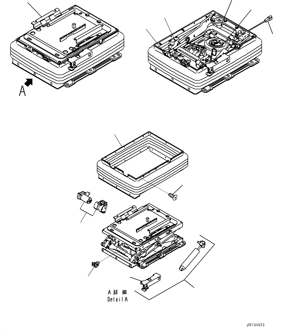 Komatsu parts book diagram for HD785-8E0 S/N 55001-UP: CAB, INNER PARTS, OPERATOR'S SEAT (2/2)(#55001-)