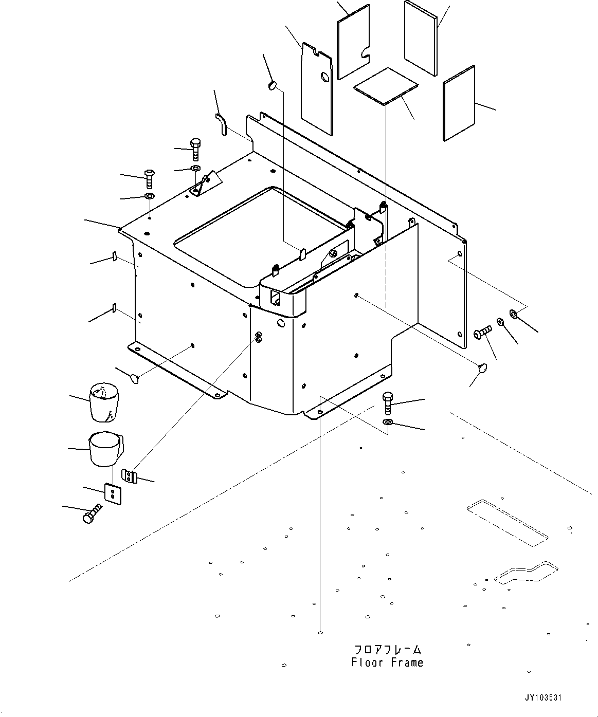 Komatsu parts book diagram for HD785-8E0 S/N 55001-UP: CAB, CONSOLE BOX (1/2)(#55001-)